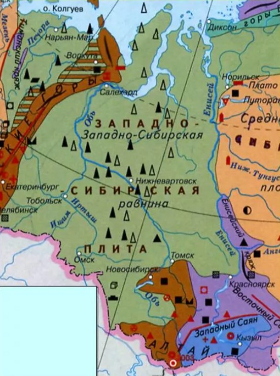 Западная сибирь на карте нефть. Полезные ископаемые Западно сибирской равнины.